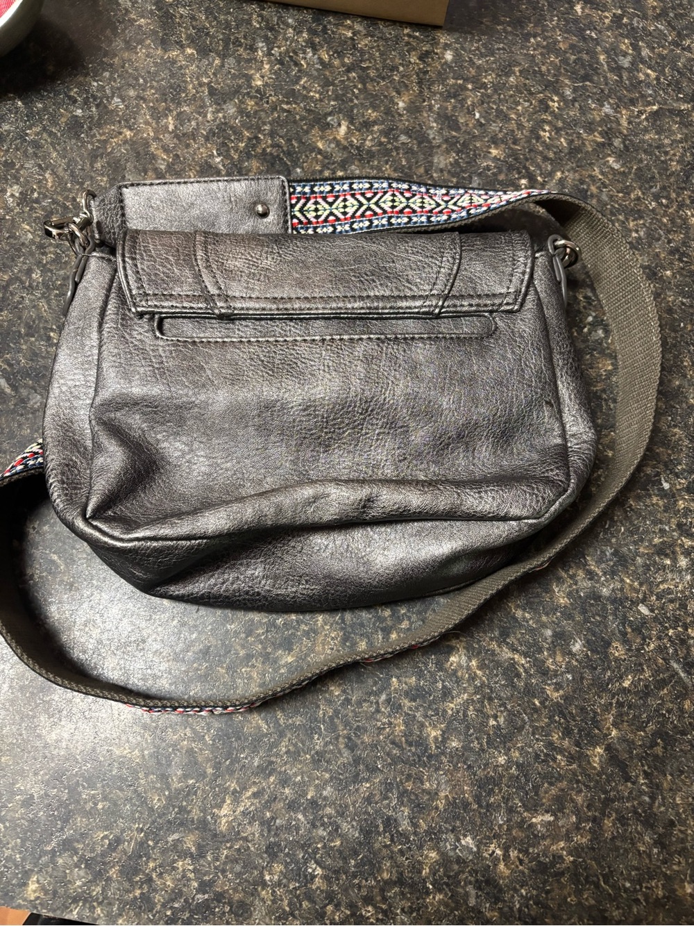 Carlos Santana Black Leather Crossbody with Guitar Strap - Picture 3 of 5